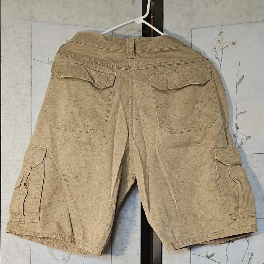 Tan Cargo Shorts with Multiple Pockets